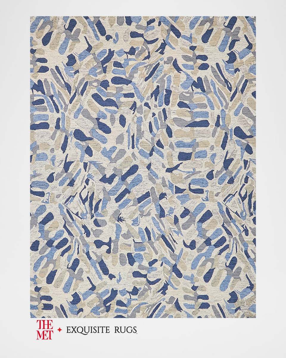 Botanica Hand-Tufted Navy/Ivory Rug, 10' x 14'